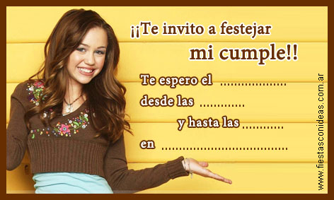 Tarjeta de cumpleaños de Miley Cyrus para imprimir