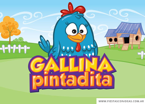 Invitacion de cumpleaños de Gallina Pintadita