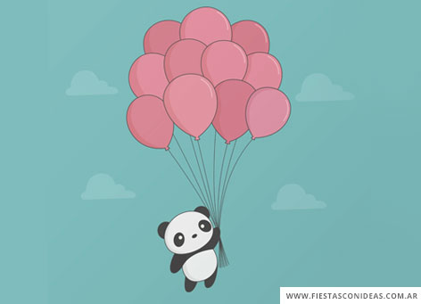 Invitacion de cumpleaños de Kawaii panda