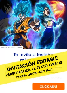 Invitaciones de Dragon Ball Z