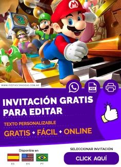Invitaciones de Mario Bros