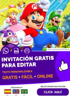 Invitaciones de Mario Bros