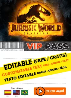 Invitaciones de Jurassic World
