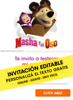 Invitaciones de Masha y el Oso