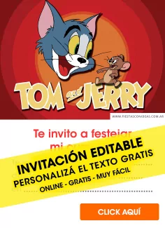 Invitaciones de Tom y Jerry