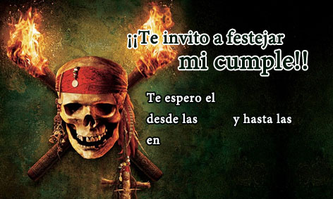 Invitacion de cumpleaños de Piratas