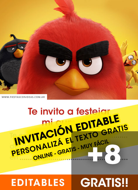 [+8] Convites ANGRY BIRDS grátis para editar online, imprimir ou enviar por whatsapp