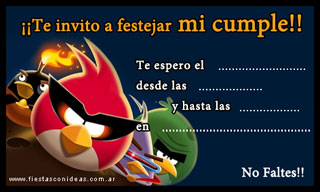 Angry Birds - Tarjetas de cumpleaños para imprimir 2