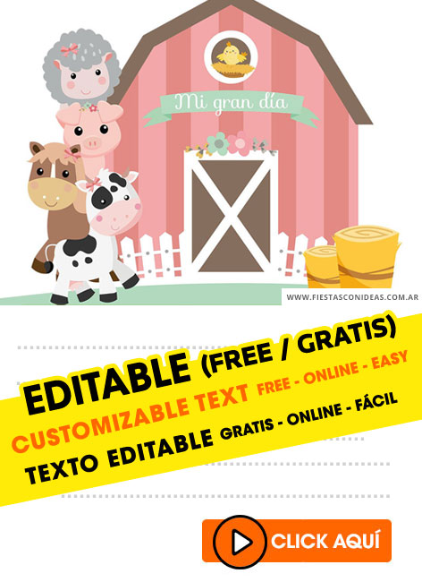 15 Free Farm Animals Birthday Invitations For Edit Customize Print Or Send Via Whatsapp Fiestas Con Ideas
