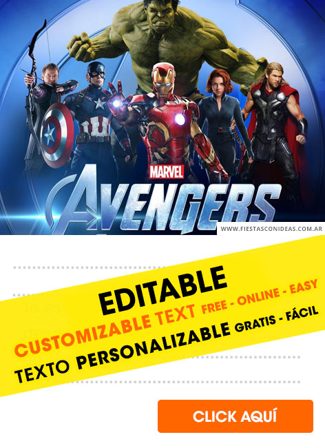 [+21] Free AVENGERS birthday invitations for edit, customize, print or