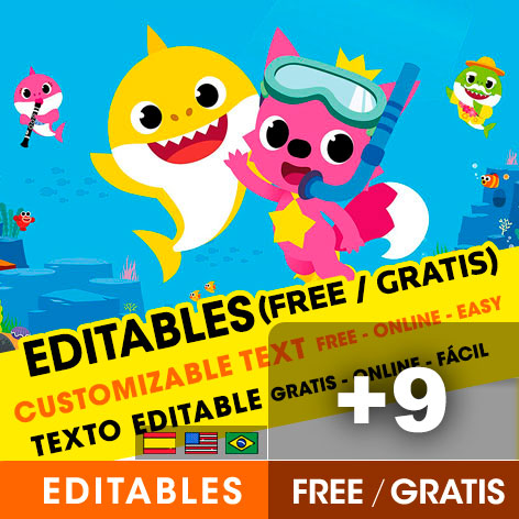 [+9] Free BABY SHARK PINKFONG birthday invitations for edit, customize, print or send via Whatsapp