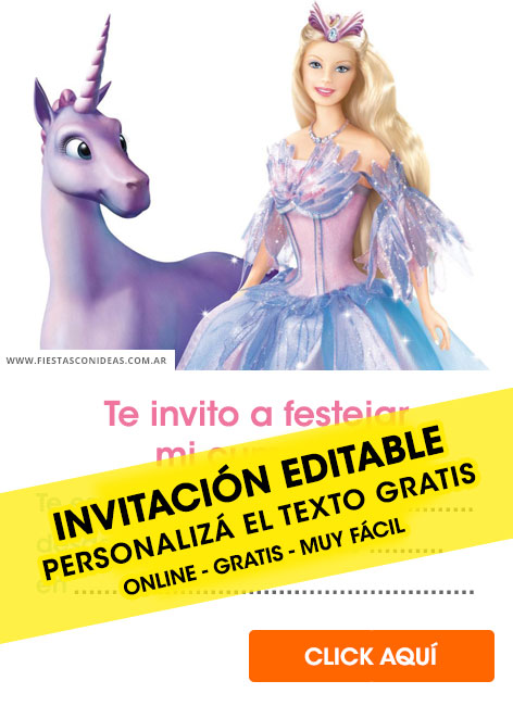 Barbie Printable Barbie Unicorn Birthday Personalized Digital Invitation