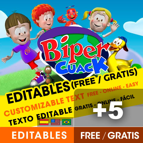 [+5] Free BIPER AND HIS FRIENDS birthday invitations for edit, customize, print or send via Whatsapp