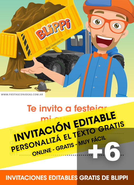 [+8] Free BLIPPI birthday invitations for edit, customize, print or send via Whatsapp