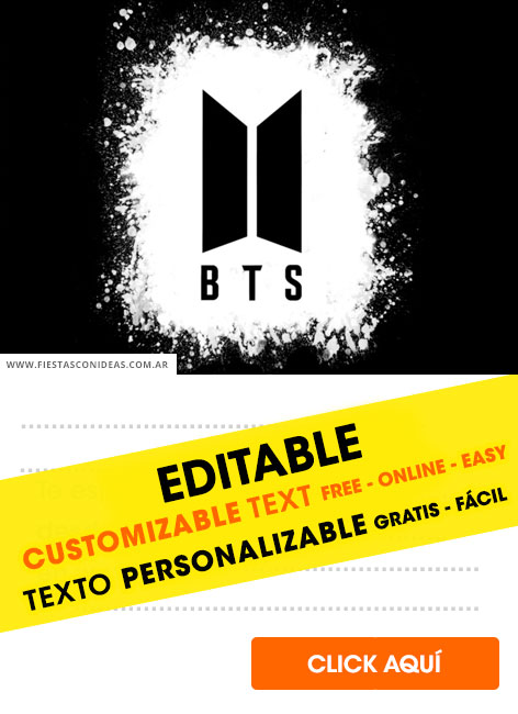 [+6] Free BTS birthday invitations for edit, customize, print or send