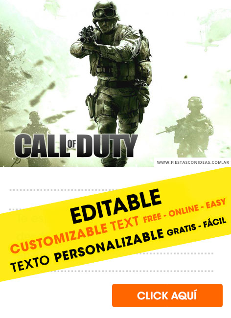 4 Free Call Of Duty Birthday Invitations For Edit Customize Print Or Send Via Whatsapp Fiestas Con Ideas