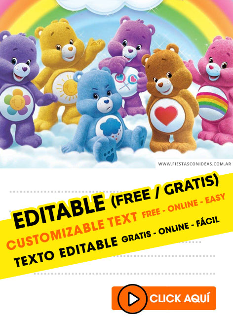 Care Bear Birthday Customizable Digital Invite Care Bear Text Invite Care Bear Baby Shower Care Bear Digital Text