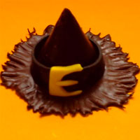 Sombrero de bruja (Receta para chicos con conito de chocolate y dulce de leche)