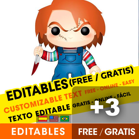 [+3] INVITACIONES de CHUCKY el muñeco diabólico GRATIS / Free para editar, imprimir o enviar por Whatsapp