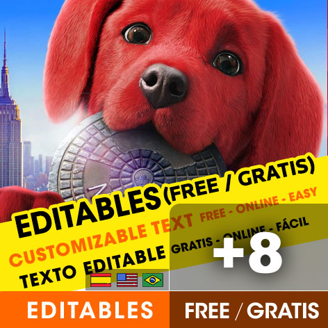 [+8] Free CLIFFORD, THE BIG RED DOG birthday invitations for edit, customize, print or send via Whatsapp