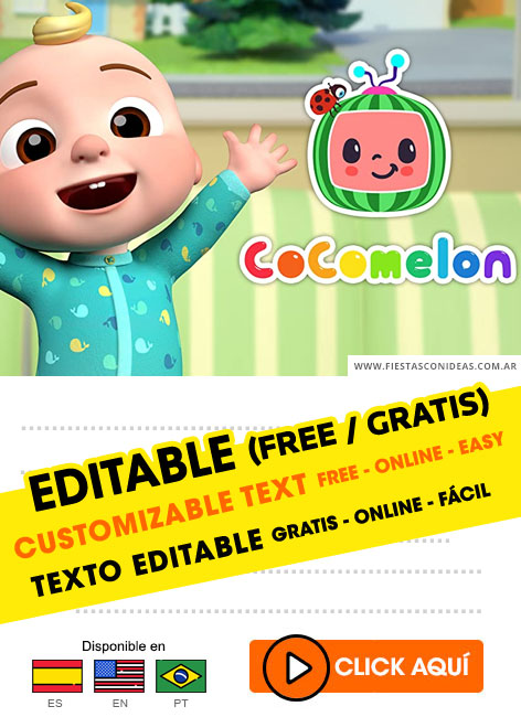 6 Free Cocomelon Birthday Invitations For Edit Customize Print Or Send Via Whatsapp Fiestas Con Ideas