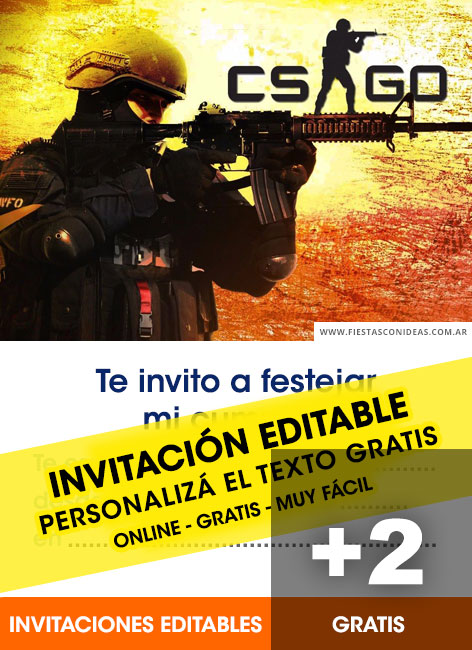 + 2 Tarjetas de cumpleaños de Counter Strike (CS GO) gratis para editar, personalizar e imprimir