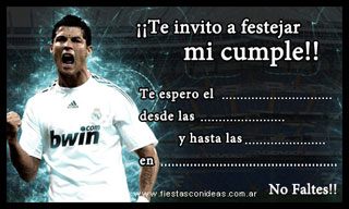 Cristiano Ronaldo - Real Madrid - Tarjetas de cumpleaños para imprimir