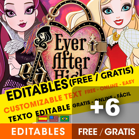 [+6] Free EVER AFTER HIGH birthday invitations for edit, customize, print or send via Whatsapp