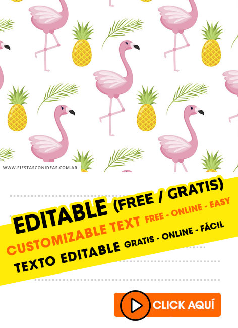 14 Free Flamingo Birthday Invitations For Edit Customize Print