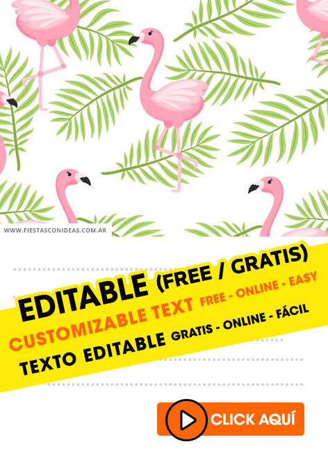 14 Free Flamingo Birthday Invitations For Edit Customize Print