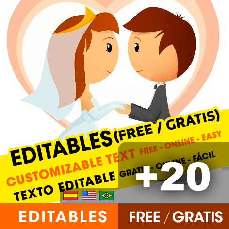 [+20] Free WEDDING birthday invitations for edit, customize, print or send via Whatsapp