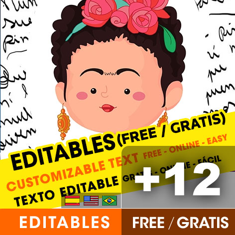 [+12] Free FRIDA KAHLO birthday invitations for edit, customize, print or send via Whatsapp