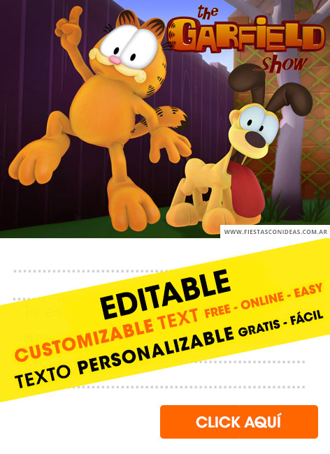 6 Free Garfield Birthday Invitations For Edit Customize Print Or Send Via Whatsapp Fiestas Con Ideas - download hd garfield clipart angry garfield roblox