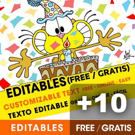 [+10] Free GATURRO birthday invitations for edit, customize, print or send via Whatsapp