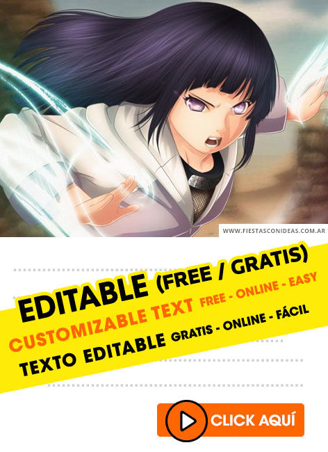 3 Free Hinata Naruto Birthday Invitations For Edit Customize