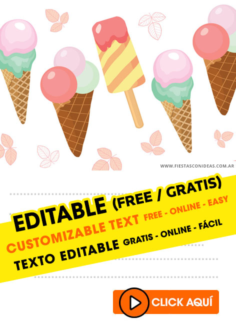 12 Free Ice Cream Party Birthday Invitations For Edit Customize Print Or Send Via Whatsapp Fiestas Con Ideas