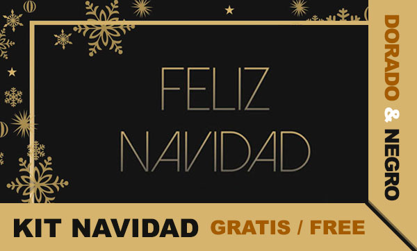 Kit de Navidad en Dorado y Negro para imprimir ¡Gratis! (WhatsApp e Imprimir)