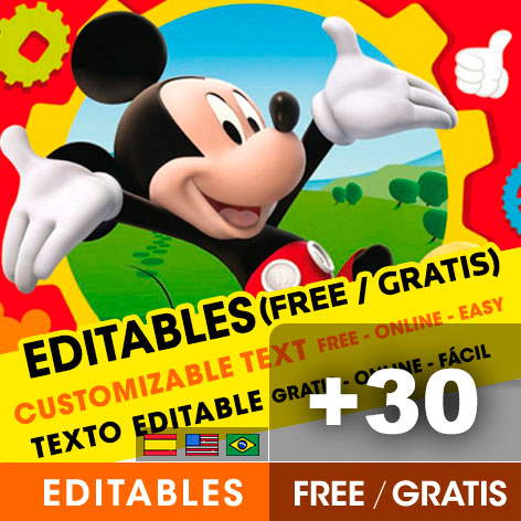 [+40] Free MICKEY MOUSE birthday invitations for edit, customize, print or send via Whatsapp