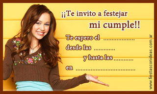 Miley Cyrus - Tarjetas de cumpleaños para imprimir (Nueva) (WhatsApp e Imprimir)