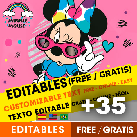 Invitaciones editables de Minnie Mouse