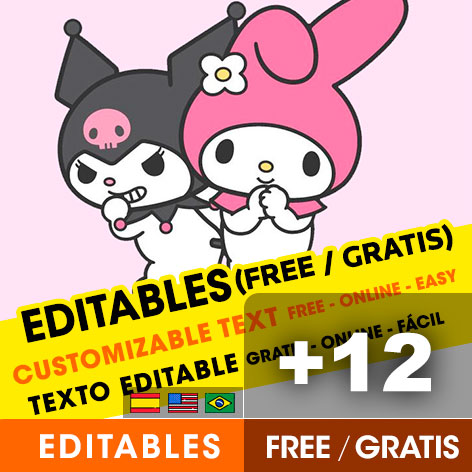 12 My melody and Kuromi party invitation templates free