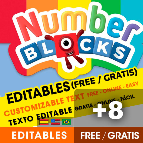 [+8] INVITACIONES de NUMBER BLOCKS Gratis / Free para editar, imprimir o enviar por Whatsapp