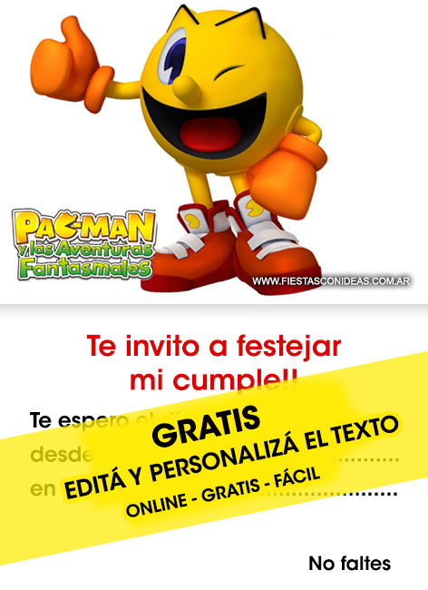 8 Free Pacman Birthday Invitations For Edit Customize Print Or Send Via Whatsapp Fiestas Con Ideas