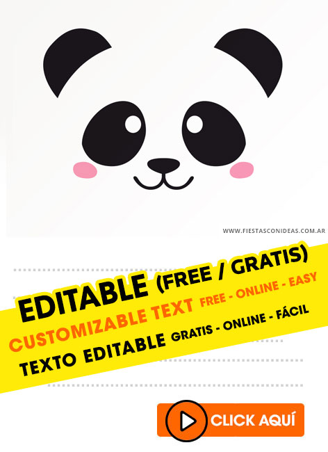 12 Free Panda Girl And Panda Boy Birthday Invitations For Edit Customize Print Or Send Via Whatsapp Fiestas Con Ideas