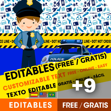 [+9] Free POLICE birthday invitations for edit, customize, print or send via Whatsapp
