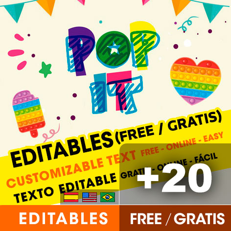 [+21] Free POPIT birthday invitations for edit, customize, print or send via Whatsapp