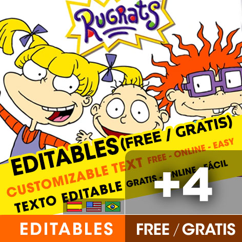 [+4] Free RUGRATS birthday invitations for edit, customize, print or send via Whatsapp