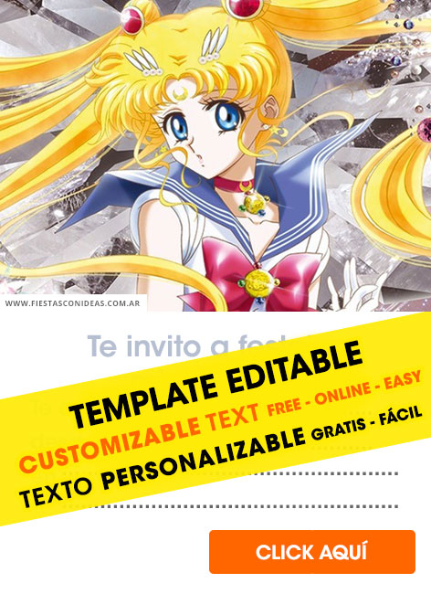 4 Free Sailor Moon Birthday Invitations For Edit Customize