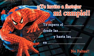 Spiderman - Invitaciones de cumpleaños para imprimir