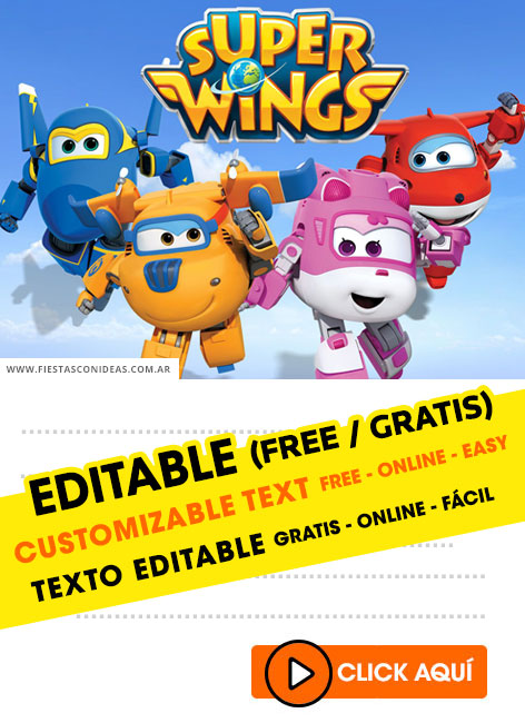 6 Free Super Wings Birthday Invitations For Edit Customize Print Or Send Via Whatsapp Fiestas Con Ideas